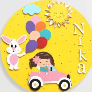 آویز درب کودک و خرگوش