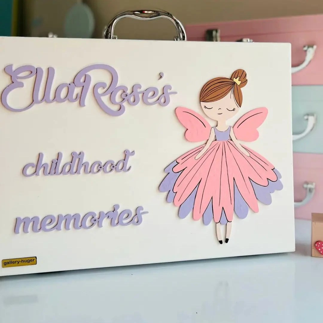 چمدان خاطرات طرح دختر پروانهای کد7396